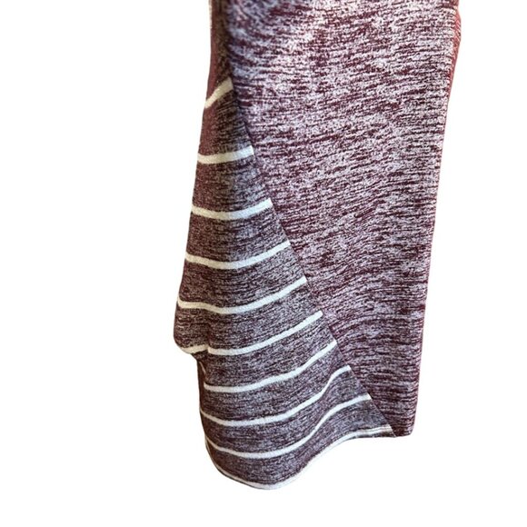 Market &‎ Spruce Womens Medium Marled Sweater Top Burgundy & White Striped - Picture 6 of 8